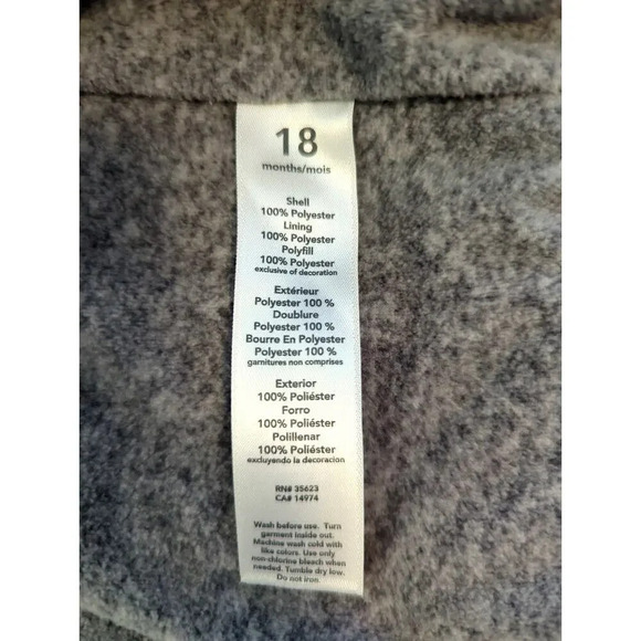 Carter's Puffer Vest Fleece Lined Size 18 Months - Picture 6 of 7